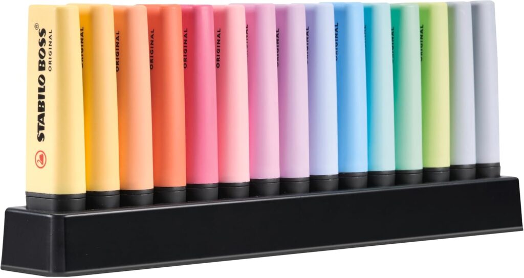 subrayadores en tonos pastel para lectoras